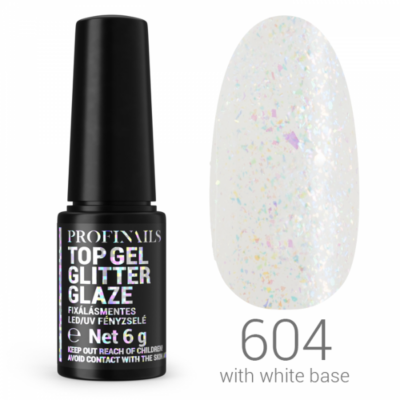 Profinails Top Gél Glitter Glaze fixálásmentes LED/UV fényzselé 6g No. 604